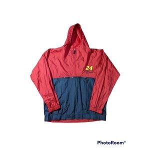 Jeff Gordon 24 Nascar Dupont Nylon Pullover Hooded Windbreaker Jacket Medium